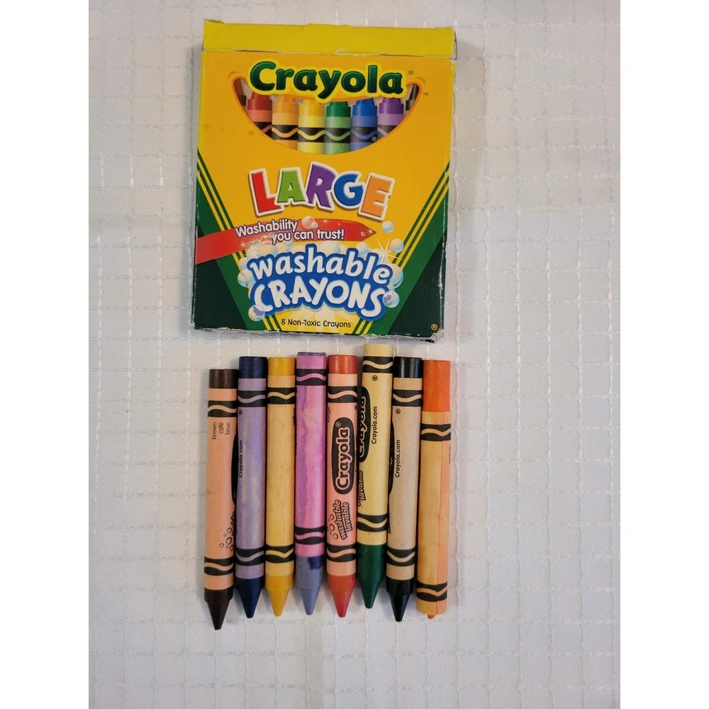 Crayola Large Washable Crayons 8 Count Non-Toxic 52-3280-0-215 Multi Color